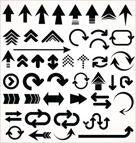 Vector set of arrow shapes isolated on white — Stock Vector