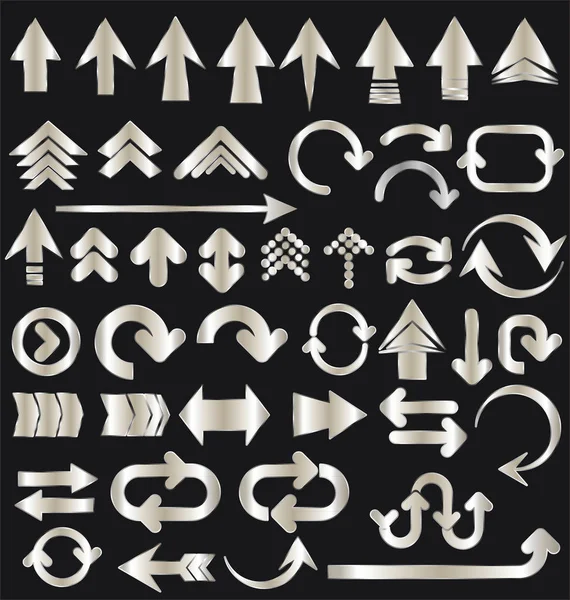 Vector set of arrow shapes isolated on white — Stock Vector