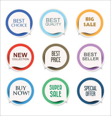 Modern Satılık etiket ve etiket renkli koleksiyonu