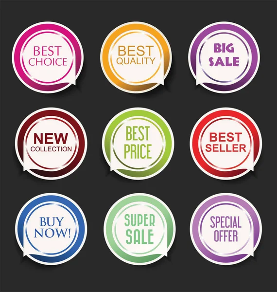 Modern Satılık etiket ve etiket renkli koleksiyonu