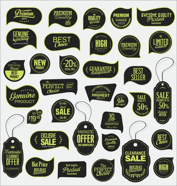 Sale stickers modern design collection vector — Stock Vector