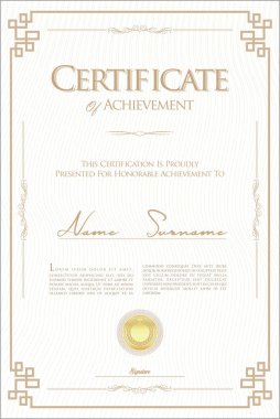 Sertifika veya diploma retro tasarım koleksiyonu