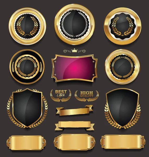 Gouden verkoop frame badge en label vector collectie — Stockvector