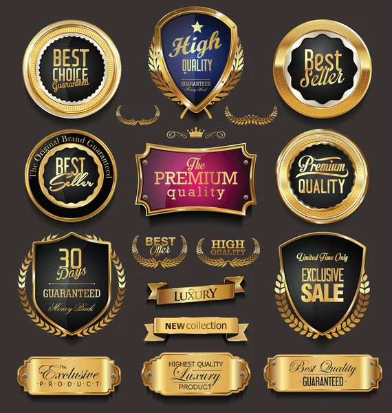 Gouden verkoop frame badge en label vector collectie — Stockvector