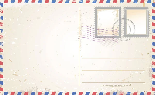 Kartpostal vektör hava posta tarzı — Stok Vektör