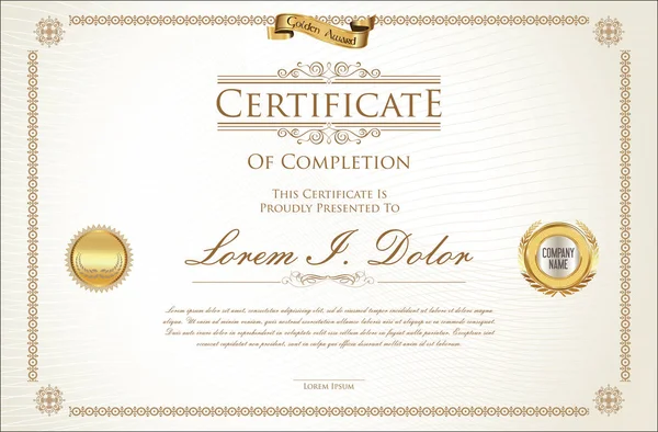 Сертификат Шаблон Диплома — стоковый вектор