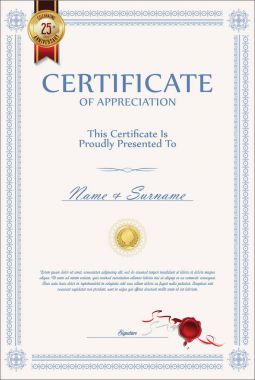 Retro vintage sertifika veya diploma vektör şablonu