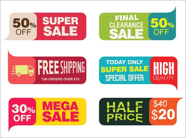 Modern Sale Stickers Tags Collection Vector Illustration — Stock Vector