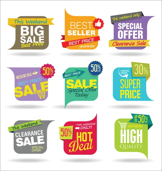 Modern Stickers Tags Collection — Stock Vector