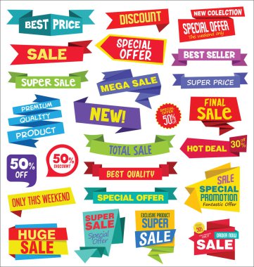 Süper Satılık indirim etiketleri Etiketler ve stickerlar koleksiyonu