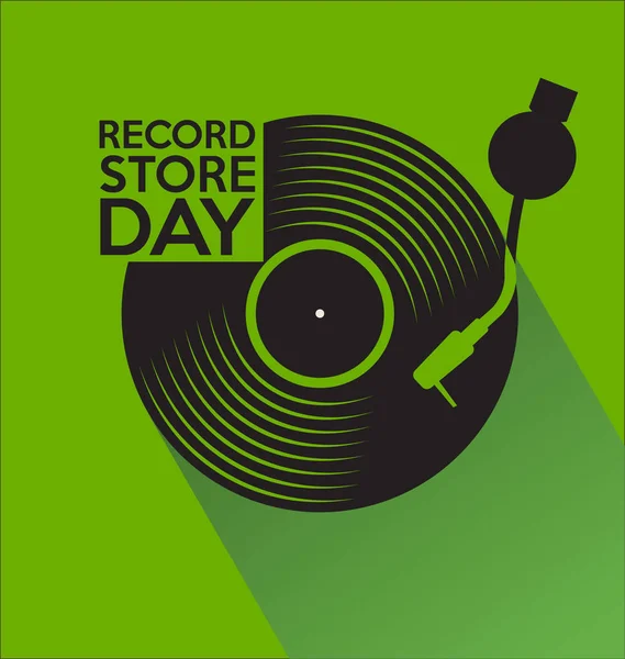 Record Store Día Retro Plantilla Vintage Ilustración — Vector de stock