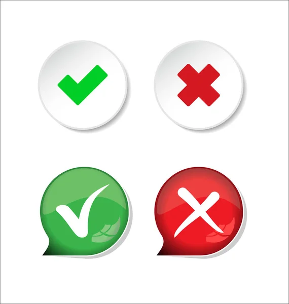 Confirm Deny Checkmark Icon Button — Stock Vector