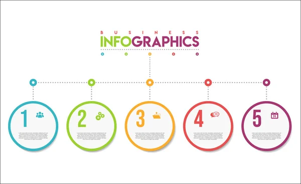 Modern Infographic Färgstark Design Mall Illustration — Stock vektor