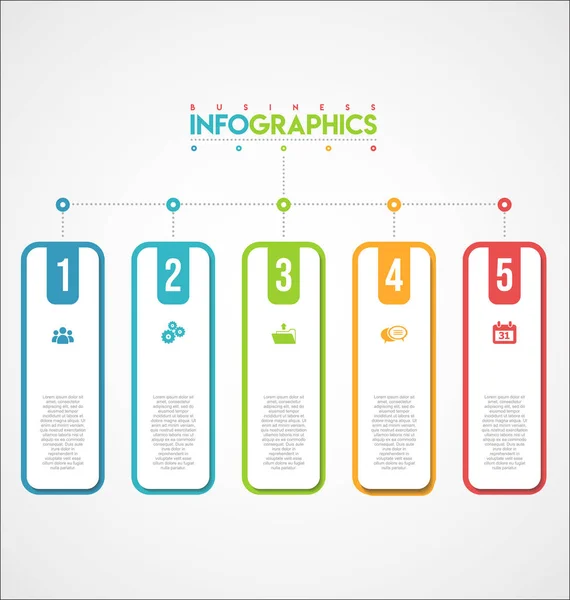 Σύγχρονη Infographic Πολύχρωμο Πρότυπο Σχεδιασμού Εικονογράφηση — Διανυσματικό Αρχείο