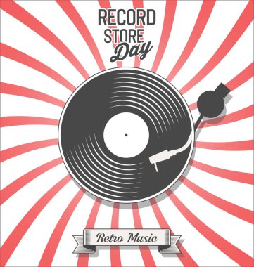 Retro vinil plak mağazası arkaplanı