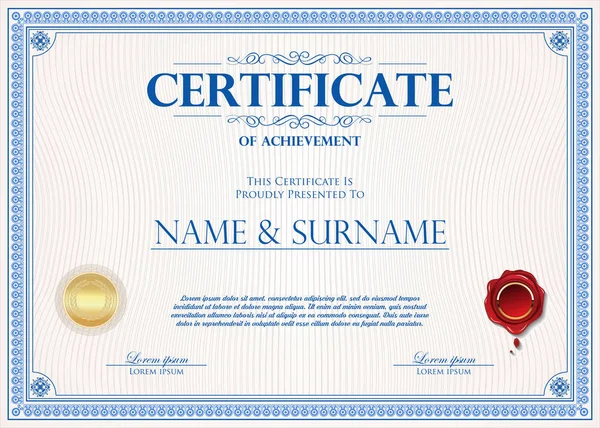Certificaat Diploma Retro Vintage Sjabloon — Stockvector