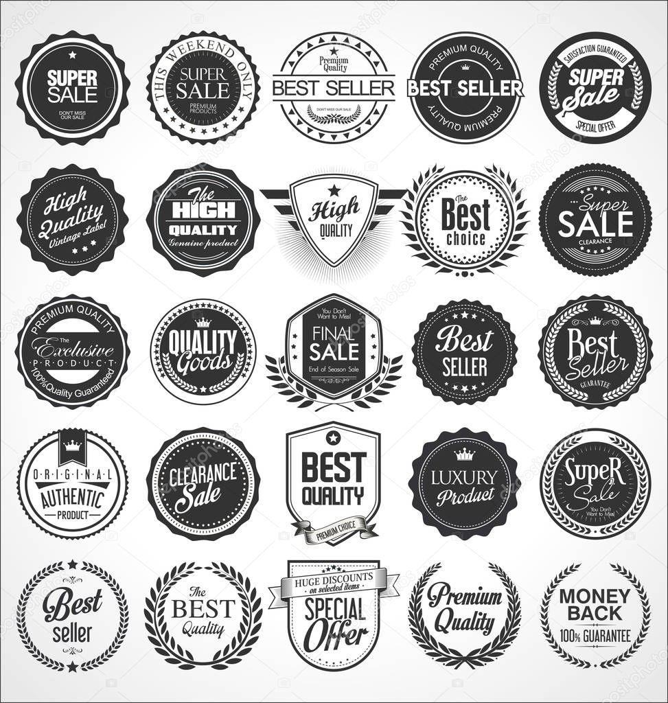 Retro vintage badges and labels