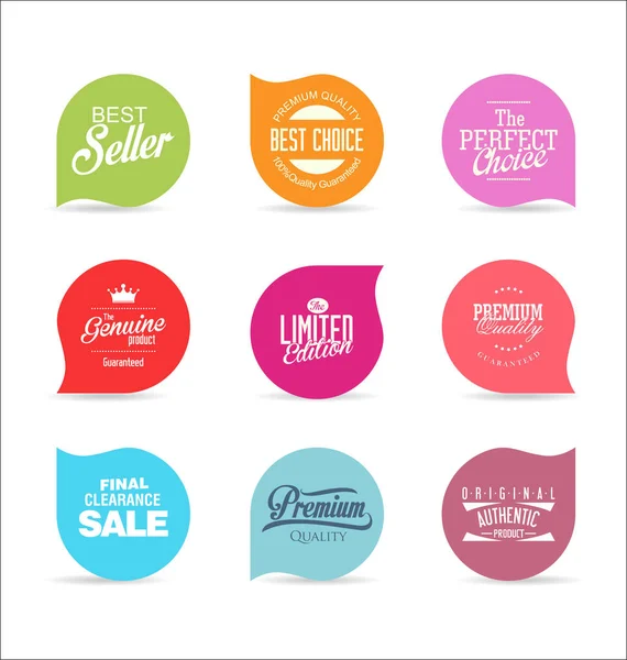 Retro Vintage Labels Shields Style Collection — ストックベクタ