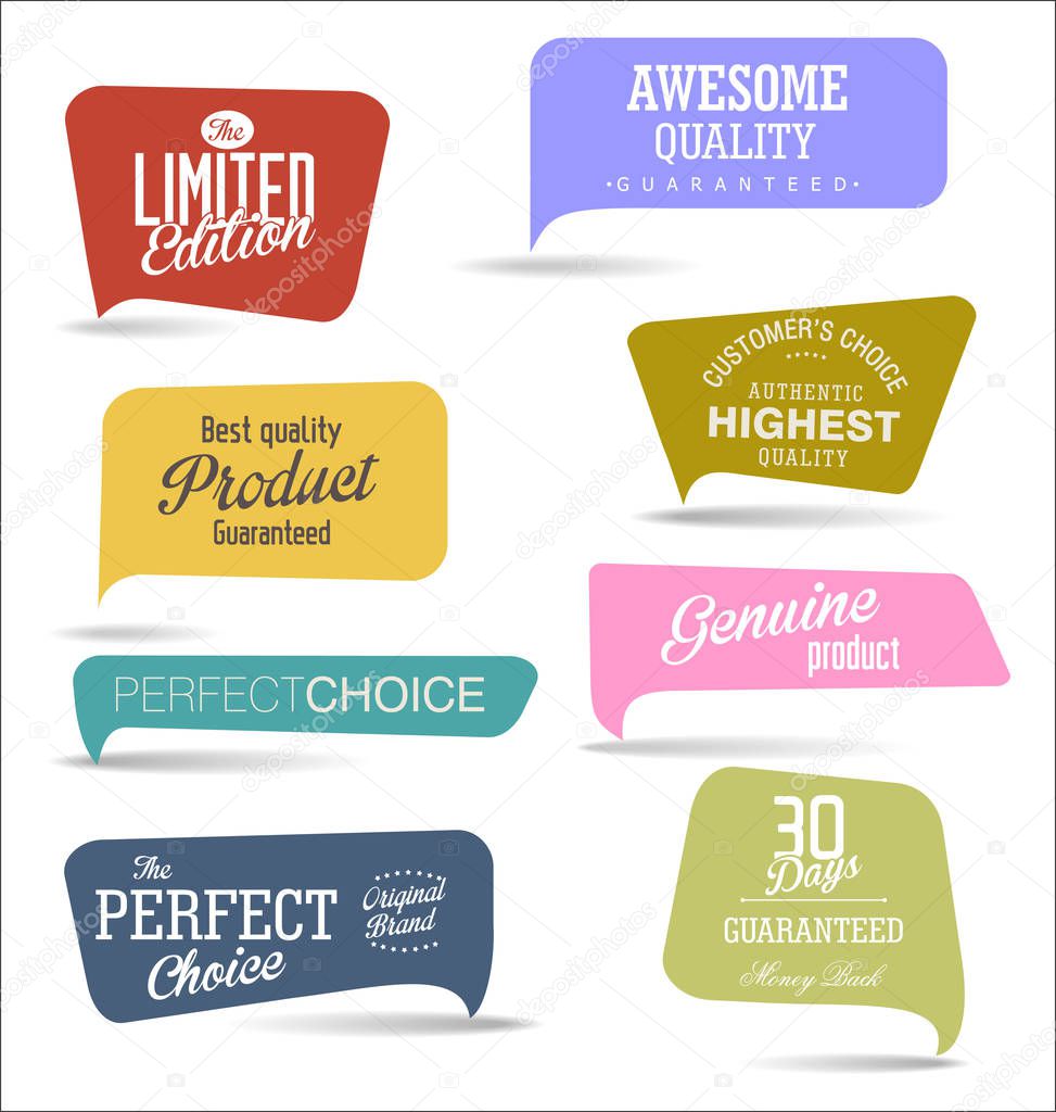 Retro vintage labels and shields style collection