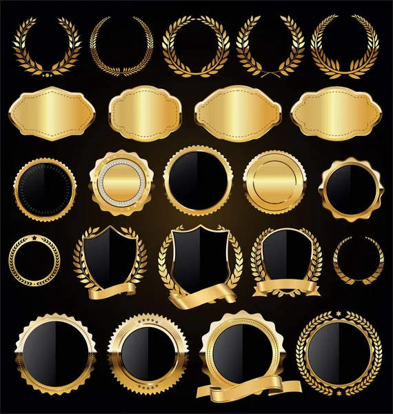 Коллекция Золотых Нагрудных Знаков Лауреатов Лент — стоковый вектор