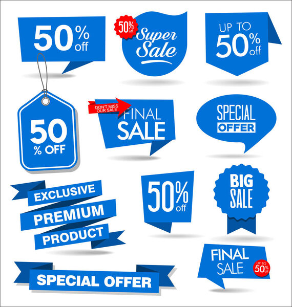 modern blue sale stickers collection