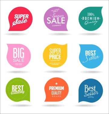 modern renkli satış çıkartmaları koleksiyonu