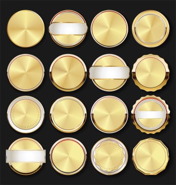 Altın rozet ve etiket koleksiyonu