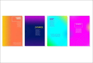 Yarı ton modern renkli tasarımları, gelecekteki geometrik desenleri noktalıyor