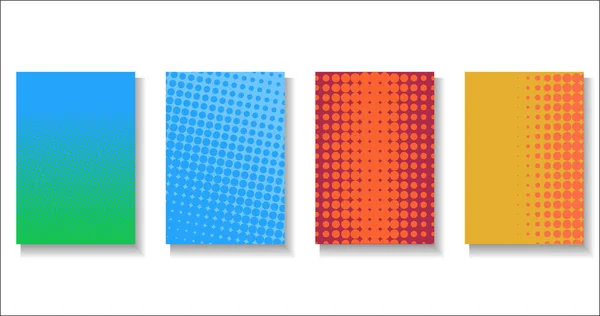 Puntos Medio Tono Moderno Colorido Diseño Futuros Patrones Geométricos — Vector de stock