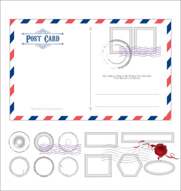 Boş kartpostal retro vintage tasarımı