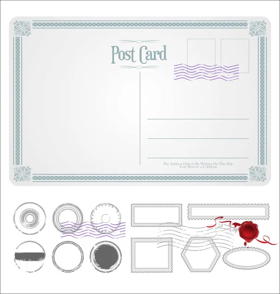 Empty Post Card Retro Vintage Design — 스톡 벡터