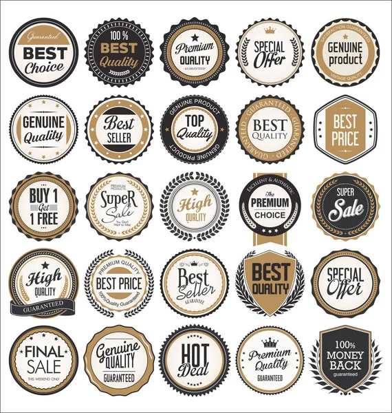 Retro Vintage Badges Labels Collection — Stock Vector