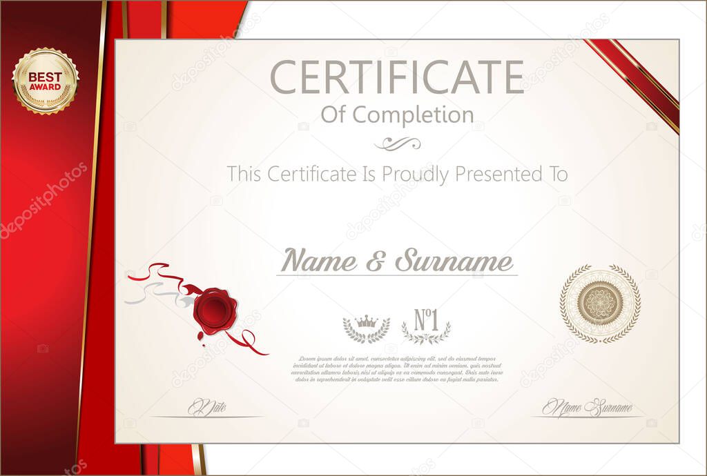 Certificate or diploma modern design elegant template 