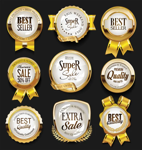 Een Verzameling Van Verschillende Badges Labels — Stockvector
