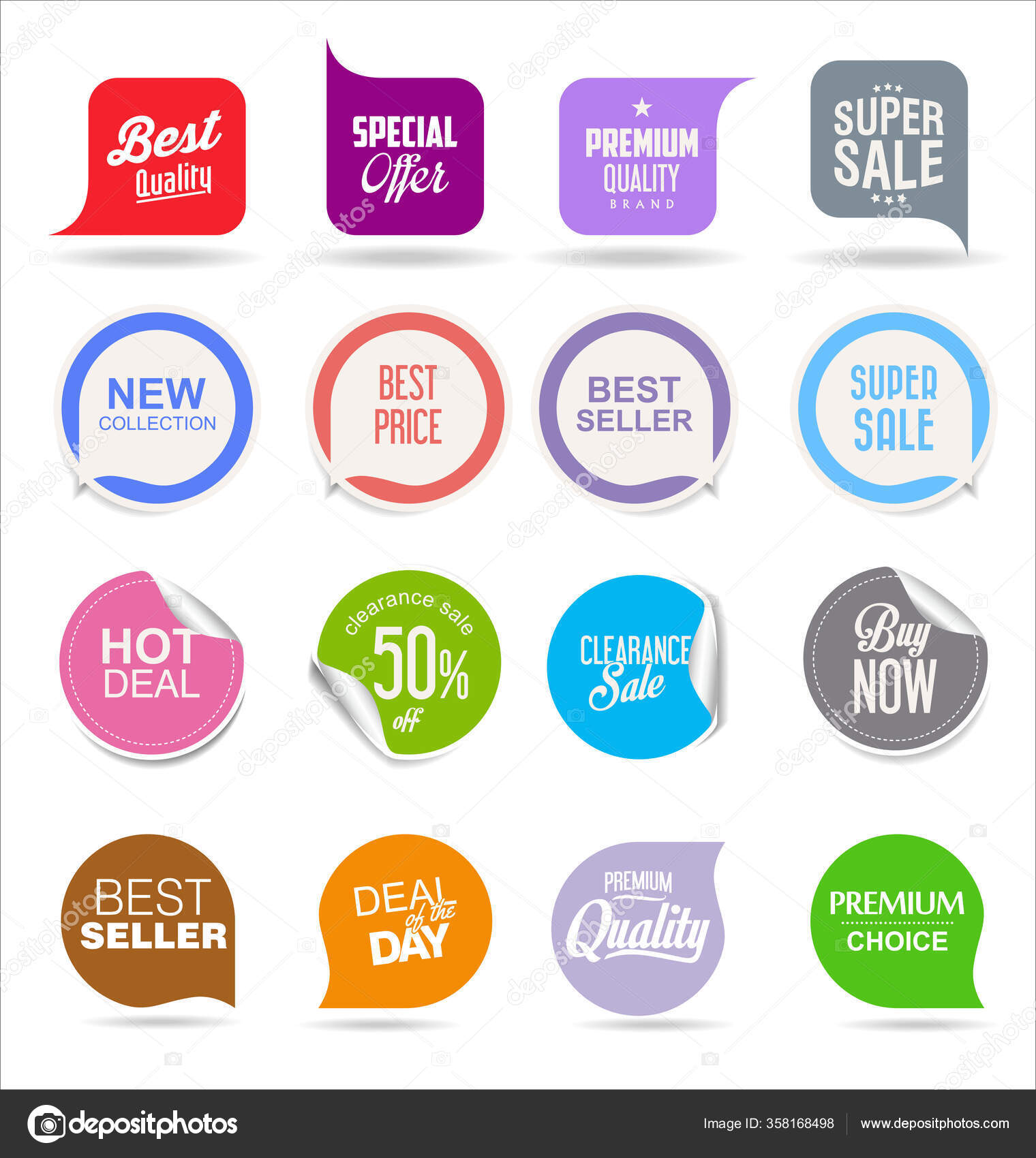 Modern Colorful Sales Badges Collection Stock Vector by ©totallyout