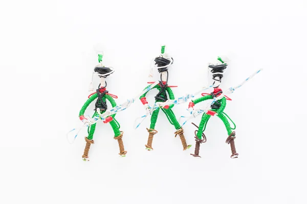 Three wire toy soldiers three — Stock Photo, Image