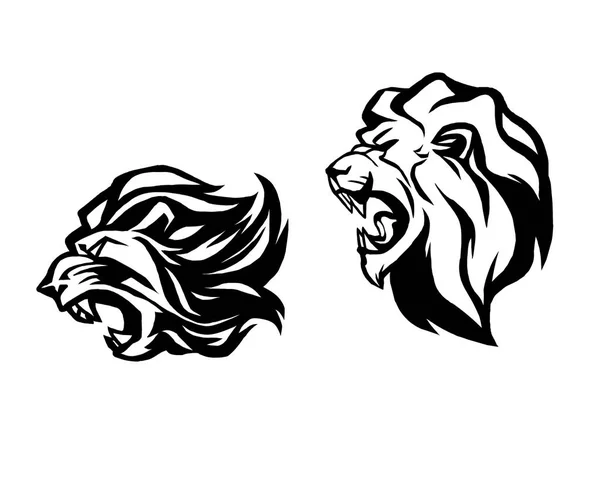 Aslan başı. Logo vektör şablonunun. Yaratıcı illüstrasyon.