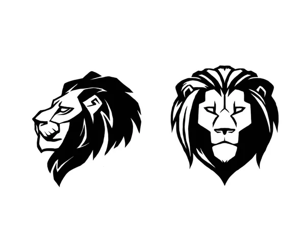 Aslan başı. Logo vektör şablonunun. Yaratıcı illüstrasyon.