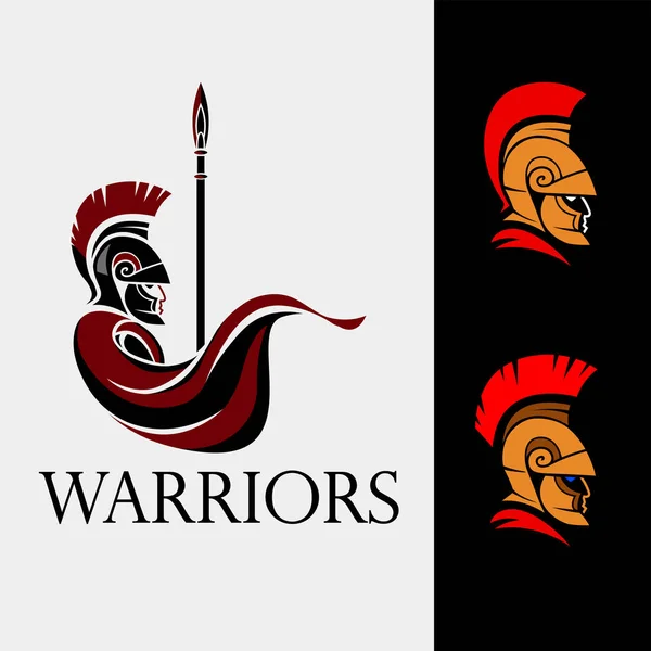 Spartan warrior with spear — Stock Vector