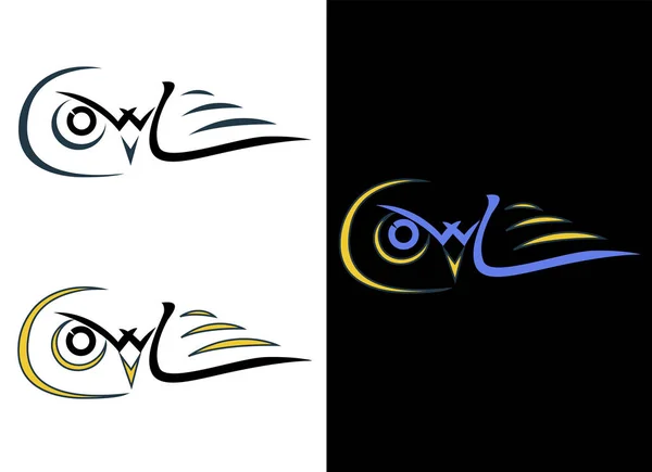 Logotipo coruja como letras — Vetor de Stock