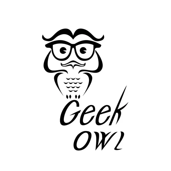 Funny owl logo — Stock Vector