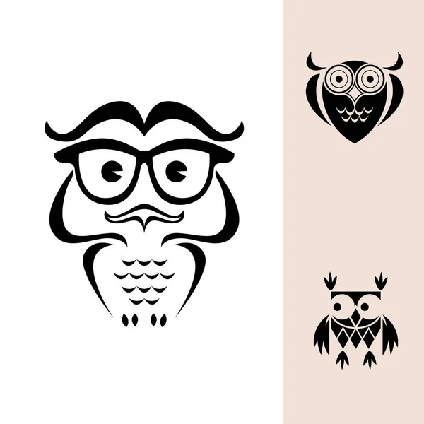 Funny owl logo — Stock Vector