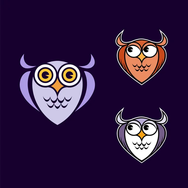 Funny owl logo — Stock Vector