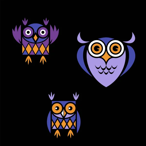 Grappige Owl Logo — Stockvector