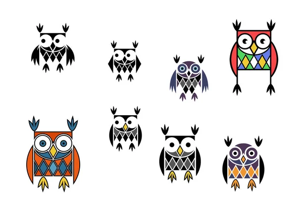 Logo drôle hibou — Image vectorielle