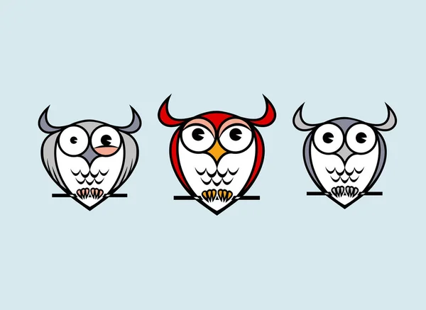 Logo drôle hibou — Image vectorielle