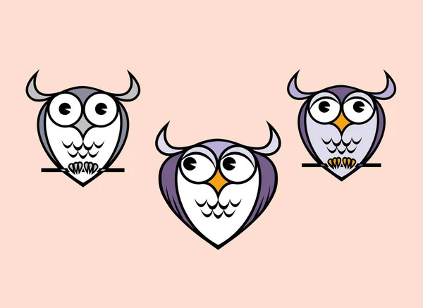 Funny owl logo — Stock Vector