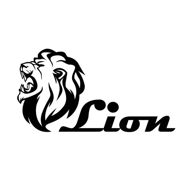 Aslan başı. Logo vektör şablonunun. Yaratıcı illüstrasyon.