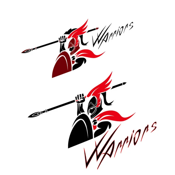 Spartan warrior with spear — Stock Vector