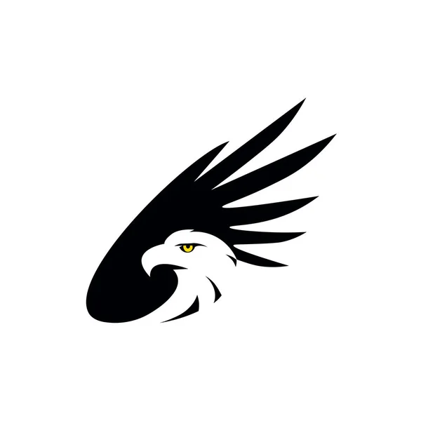 Icône aigle noir illustration isolé signe vectoriel symbole — Image vectorielle